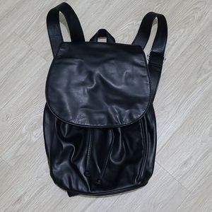 Monki PU Black Backpack